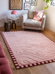 Rockett St George Pink Retro Curve Rug - Image 1 of 4