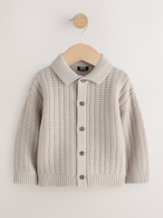 Neutro - Textured Button Through Knitted Polo Shirt (3mths-7yrs) - Imagen 1 de 4