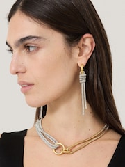 Jigsaw Silver Tone Sparkle Cord Earrings - Image 2 of 4