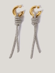 Jigsaw Silver Tone Sparkle Cord Earrings - Image 4 of 4