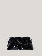 Jigsaw Blue Oversized Sequin Clutch - Image 1 of 6