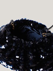 Jigsaw Blue Oversized Sequin Clutch - Image 3 of 6