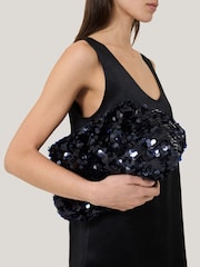 Jigsaw Blue Oversized Sequin Clutch - Image 5 of 6
