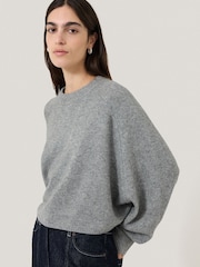 Jigsaw Grey Wool Cashmere Poncho Jumper - Image 2 of 7