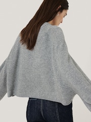 Jigsaw Grey Wool Cashmere Poncho Jumper - Image 4 of 7