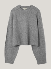 Jigsaw Grey Wool Cashmere Poncho Jumper - Image 7 of 7