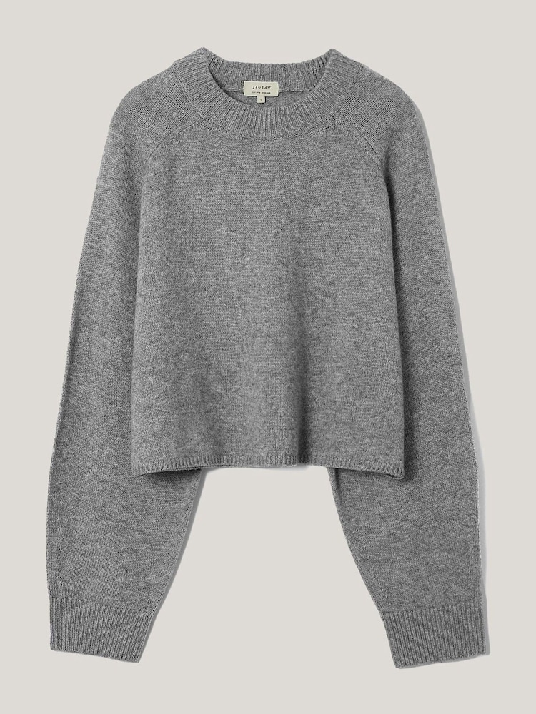 Jigsaw Grey Wool Cashmere Poncho Jumper - Image 7 of 7