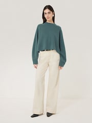 Jigsaw Blue Wool Cashmere Poncho Jumper - Image 2 of 6