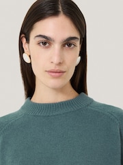 Jigsaw Blue Wool Cashmere Poncho Jumper - Image 3 of 6