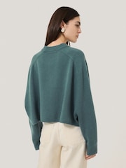 Jigsaw Blue Wool Cashmere Poncho Jumper - Image 4 of 6