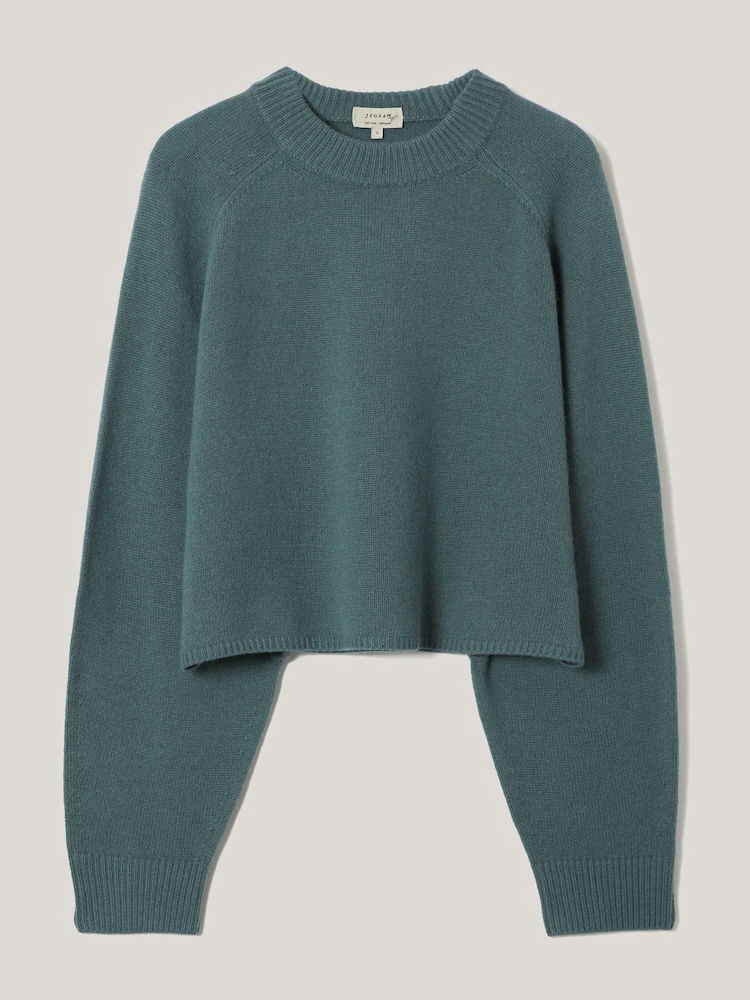 Jigsaw Blue Wool Cashmere Poncho Jumper - Image 6 of 6