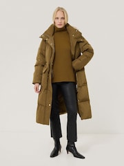 Jigsaw Cream Relaxed Longline Puffer Coat - Image 1 of 7