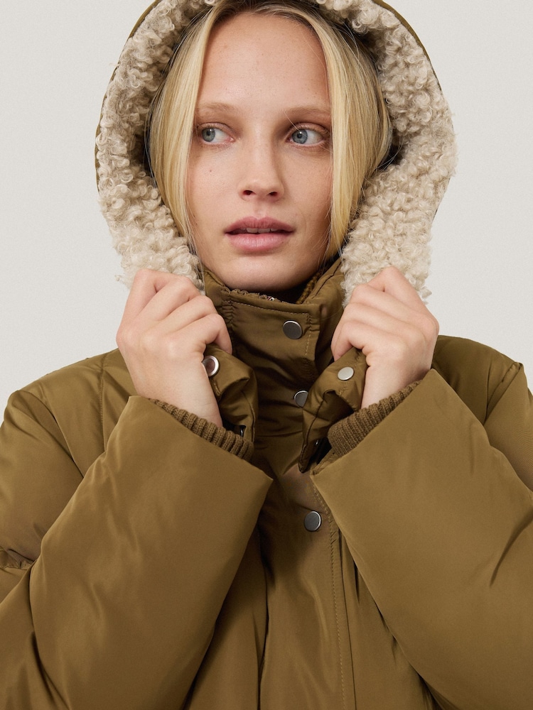 Jigsaw Cream Relaxed Longline Puffer Coat - Image 2 of 7