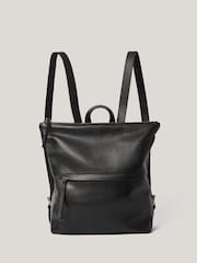 Jigsaw Black 100% Cotton Pebble Leather Backpack - Image 1 of 6