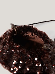 Jigsaw Brown Oversized Sequin Clutch - Image 4 of 7