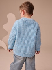 Azul - Suéter de punto con cuello redondo (3 meses - 7 años) - Imagen 3 de 8