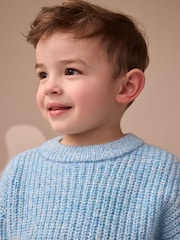 Azul - Suéter de punto con cuello redondo (3 meses - 7 años) - Imagen 4 de 8