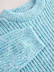Azul - Suéter de punto con cuello redondo (3 meses - 7 años) - Imagen 7 de 8