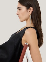 Jigsaw Silver Tone Sparkle Cord Necklace - Image 4 of 4