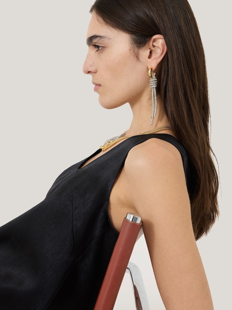 Jigsaw Silver Tone Sparkle Cord Necklace - Image 4 of 4