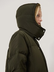 Jigsaw Green Relaxed Longline Puffer Coat - Image 6 of 7