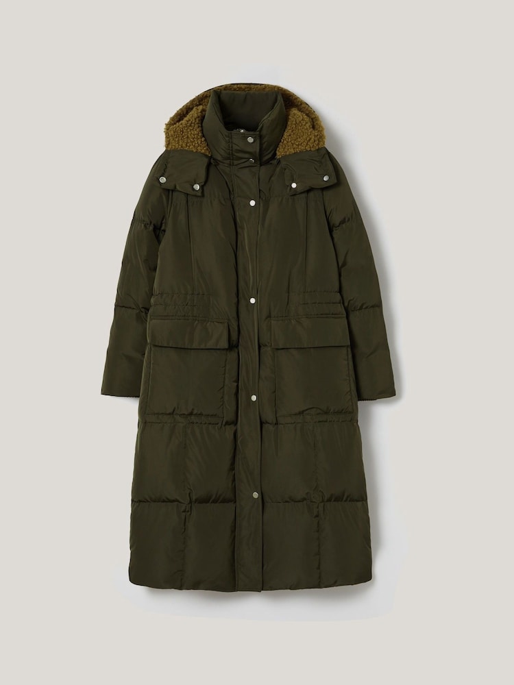 Jigsaw Green Relaxed Longline Puffer Coat - Image 7 of 7