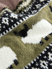 Brown Sheep Fairisle Knitted Crew Neck Jumper (3mths-7yrs) - Image 9 of 10