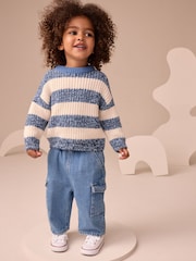 Blue/White Stripe Knitted Jumper (3mths-7yrs) - Image 2 of 9