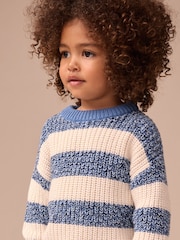 Blue/White Stripe Knitted Jumper (3mths-7yrs) - Image 4 of 9