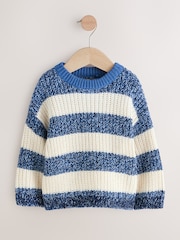 Blue/White Stripe Knitted Jumper (3mths-7yrs) - Image 5 of 9