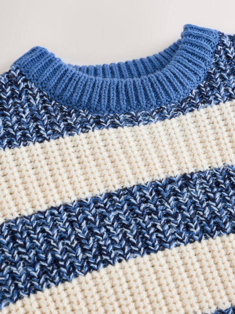 Blue/White Stripe Knitted Jumper (3mths-7yrs) - Image 9 of 9
