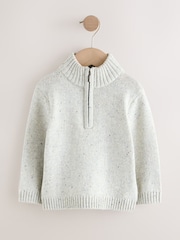 Neutral Knitted Quarter Zip Jumper (3mths-7yrs) - Image 1 of 4