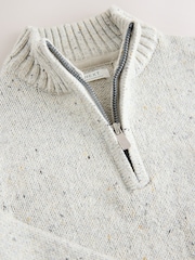 Neutral Knitted Quarter Zip Jumper (3mths-7yrs) - Image 3 of 4