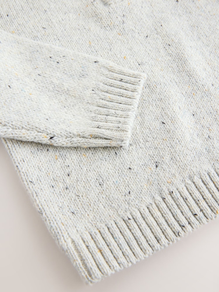 Neutral Knitted Quarter Zip Jumper (3mths-7yrs) - Image 4 of 4 Neutral Knitted Quarter Zip Jumper (3mths-7yrs) - Image 4 of 4