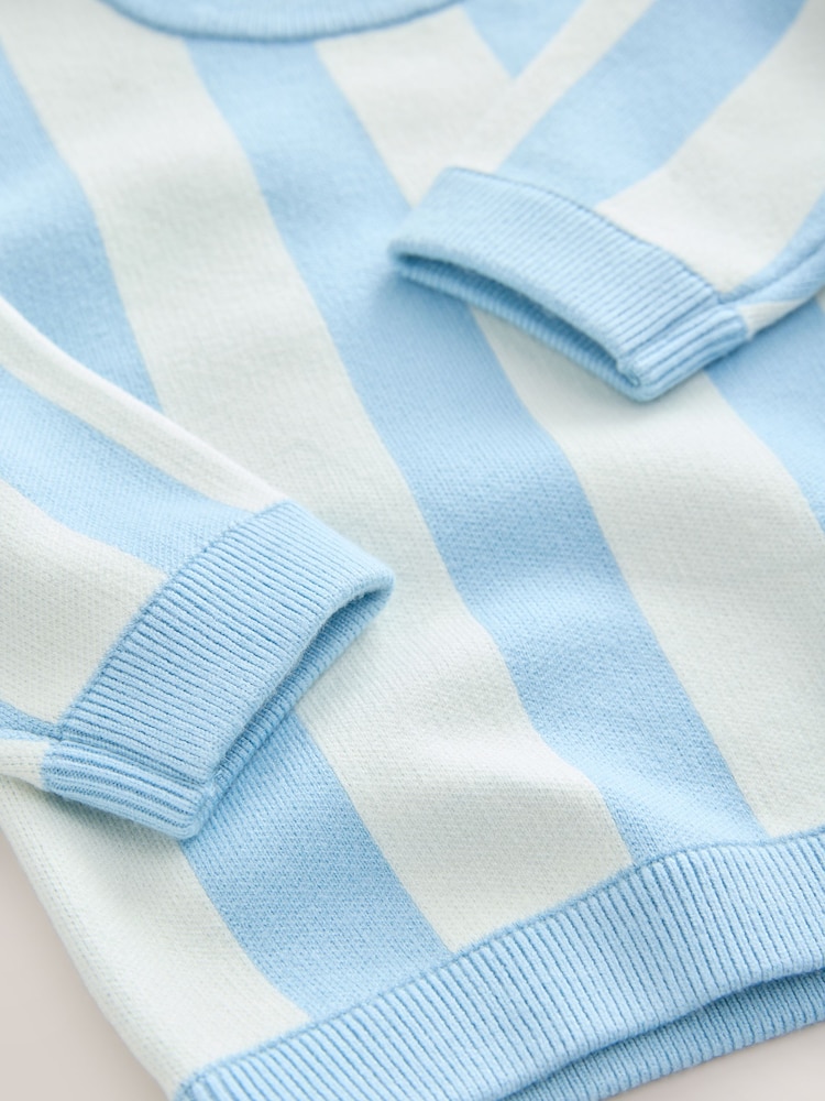 Light Blue Knitted Crew Neck Jumper (3mths-7yrs) - Image 6 of 6