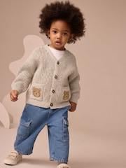 Neutral Bears Character Cardigan (3mths-7yrs) - Image 2 of 8