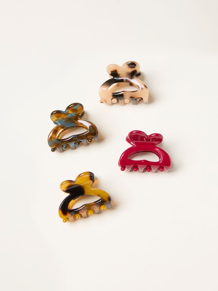 FatFace Multi 4 Pack Mini Claw Clips - Image 1 of 2