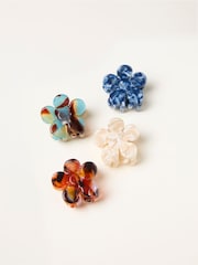 FatFace Multi 4 Pack Mini Flower Clips - Image 1 of 2