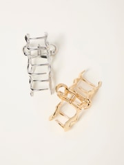FatFace Multi 2 Pack Metal Bow Claw Clips - Image 2 of 2
