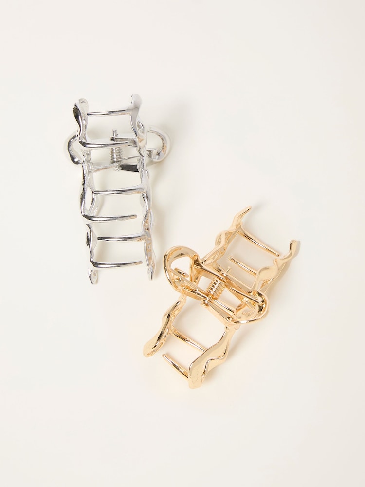 FatFace Multi 2 Pack Metal Bow Claw Clips - Image 2 of 2
