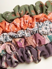 FatFace Multi 5 Pack Lost & Found Printed Scrunchies - Image 2 of 2