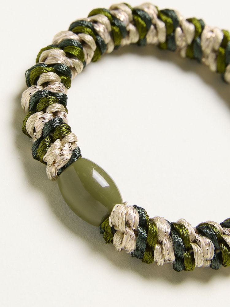 FatFace Green Twist Hair Tie - Image 2 of 2
