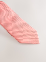 Coral Textured Tie And Pocket Square Set - Image 2 of 4