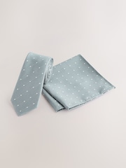 Green Tie and Pocket Square Set - Image 1 of 4