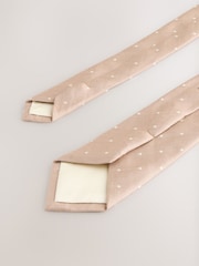 Neutral Polka Dot Tie and Pocket Square Set - Image 3 of 4