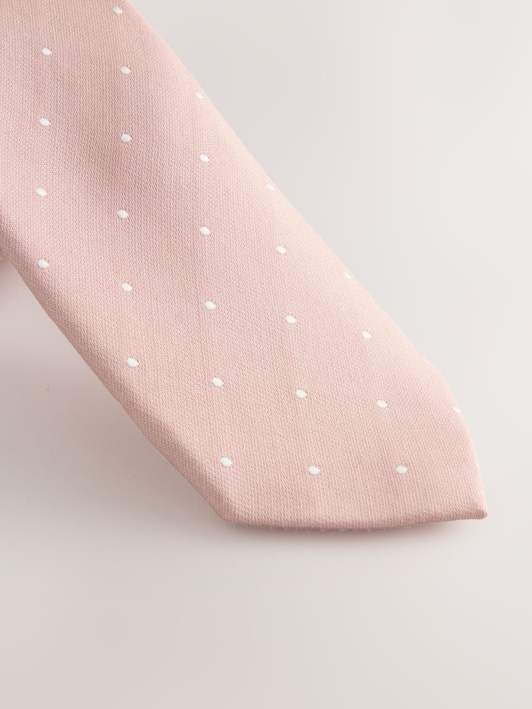 Pink Polka Dot Tie and Pocket Square Set - Image 2 of 4