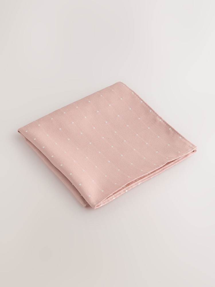 Pink Polka Dot Tie and Pocket Square Set - Image 4 of 4 Pink Polka Dot Tie and Pocket Square Set - Image 4 of 4