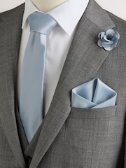 Gris - Conjunto de pañuelo de bolsillo y alfiler - Imagen 1 de 3