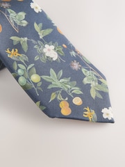 Navy Kew Gardens Floral Tie and Pocket Square - Image 2 of 4