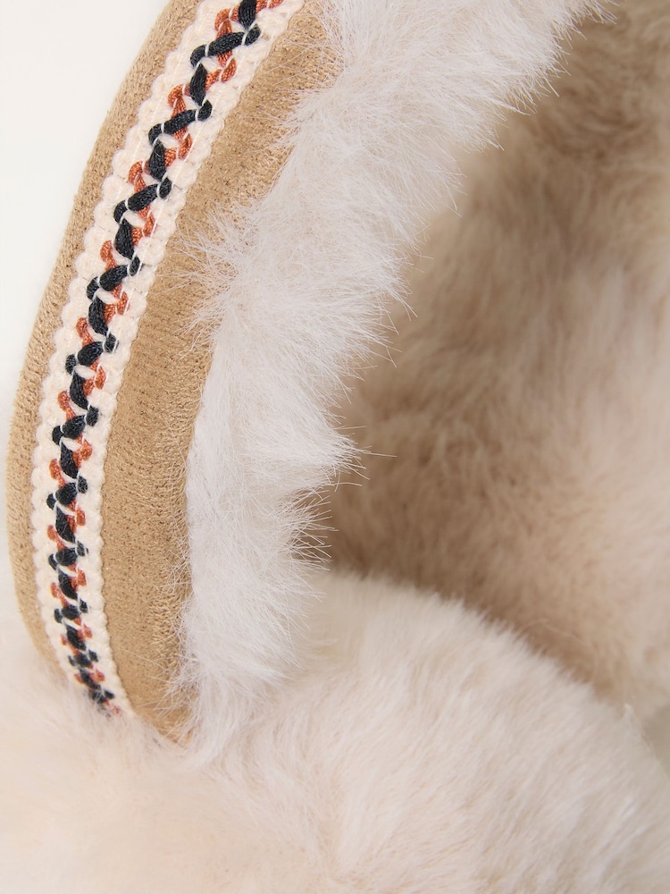 FatFace Tan Brown Fluffy Earmuffs - Image 2 of 2 FatFace Tan Brown Fluffy Earmuffs - Image 2 of 2